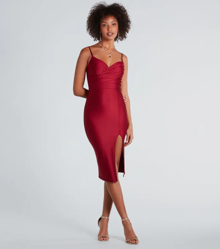High Ratings Surplice V-Neck Midi Dress sold by Windsor