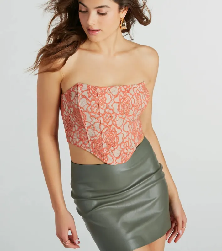 Allure Darling Strapless Lace Corset Top sold by Windsor