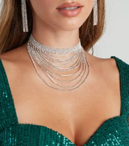 Totally Fab Rhinestone Choker Necklace sold by Windsor