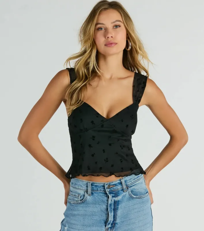 Gorgeous Vibes Ditsy Floral Mesh Tank Top sold by Windsor