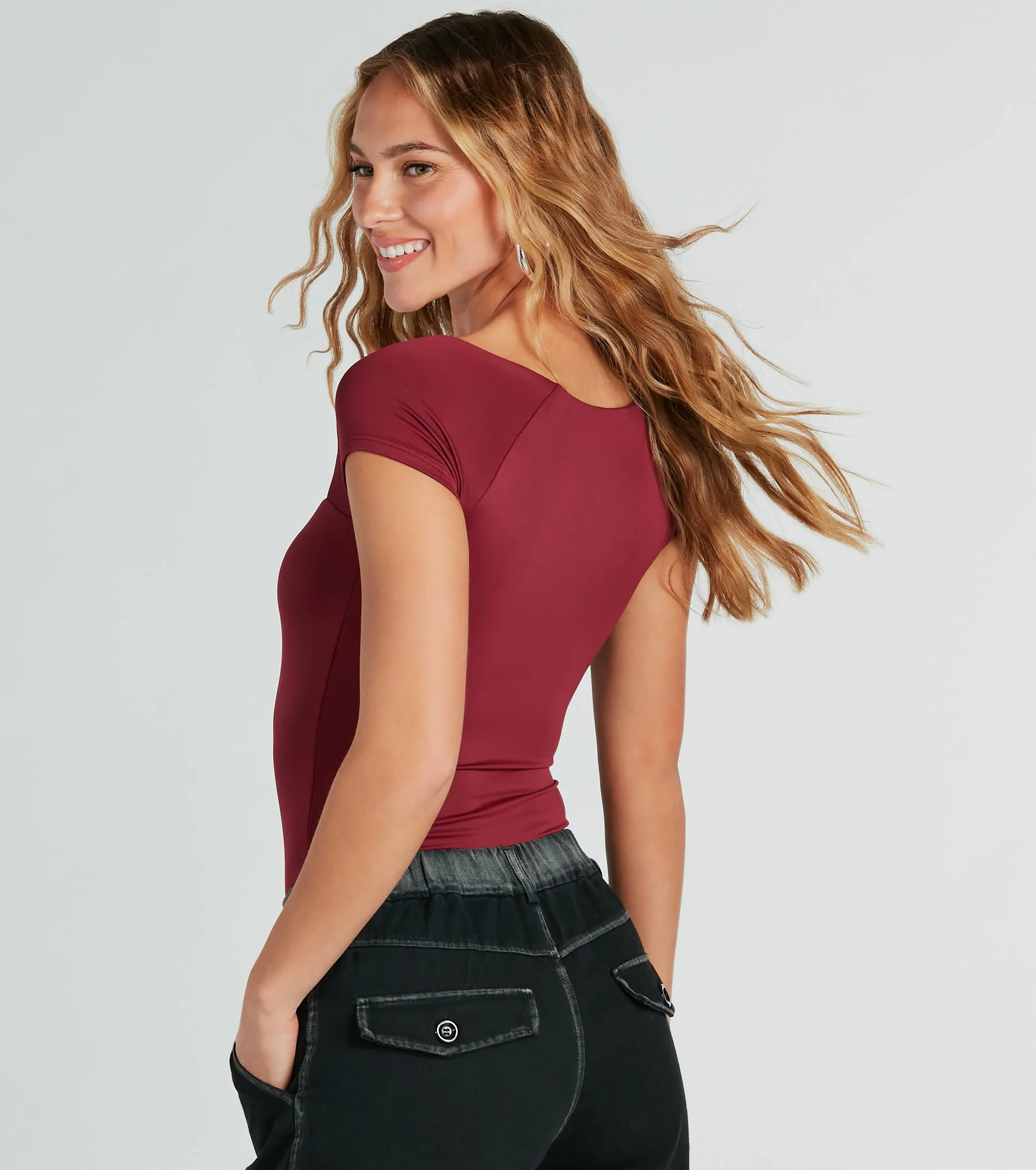 Smooth Silhouette Short Sleeve Bodysuit sold by Windsor product image thumbnail 2