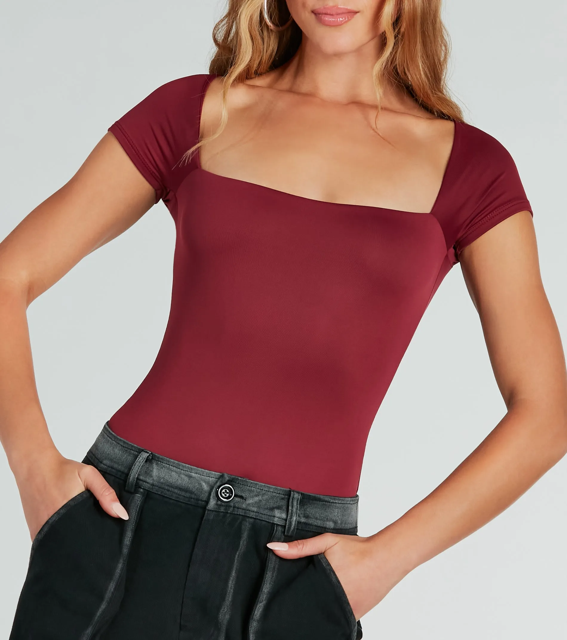 Smooth Silhouette Short Sleeve Bodysuit sold by Windsor product image thumbnail 3