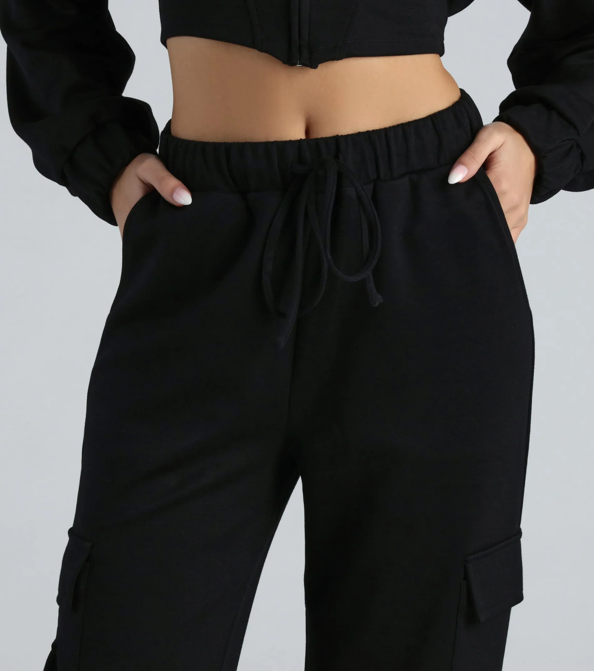 Operation Cute Wide-Leg Cargo Sweatpants sold by Windsor product image thumbnail 4
