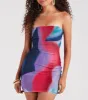 Colorful Style Strapless Abstract Mini Dress sold by Windsor