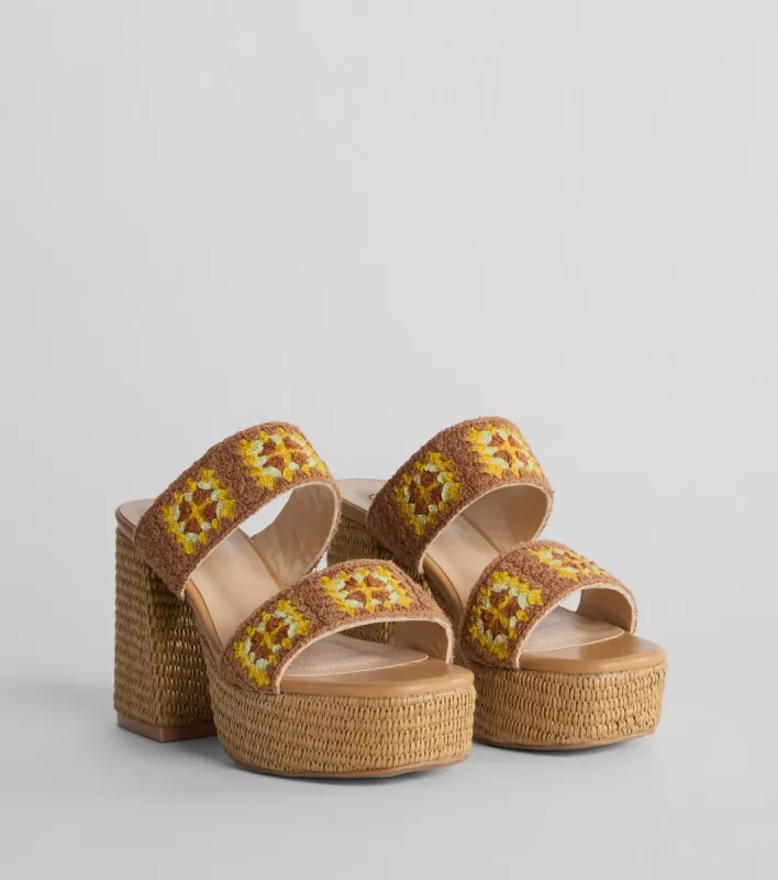 Summer Dream Crochet Espadrille Platform Sandals sold by Windsor