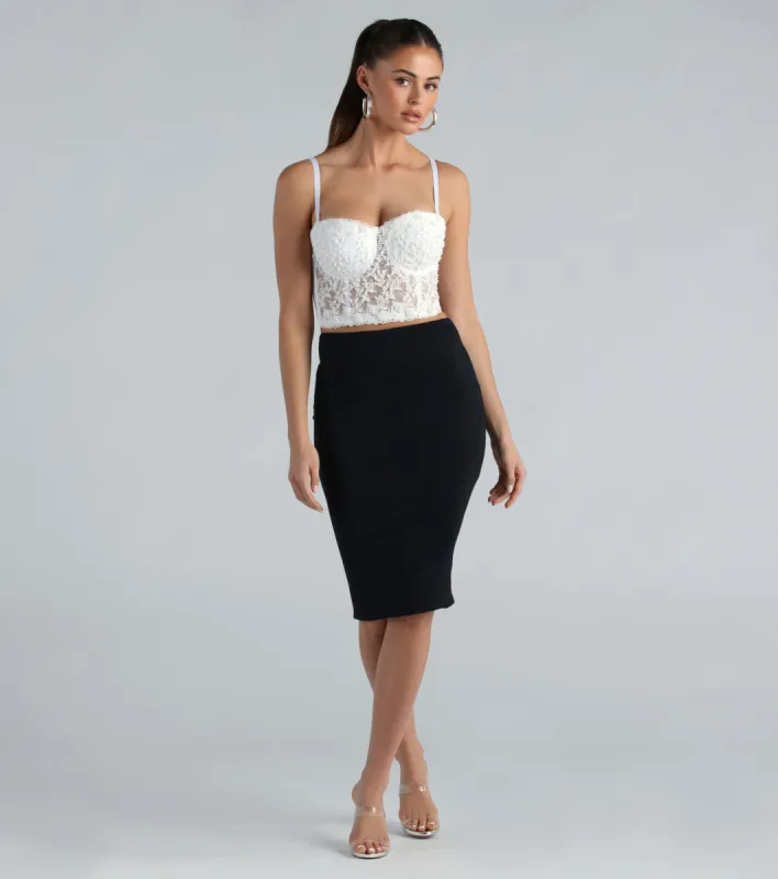 Seamless Smooth Knit High-Rise Pencil Skirt sold by Windsor