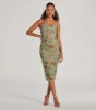 Romance Will Blossom Corset Floral Mesh Midi Dress sold by Windsor