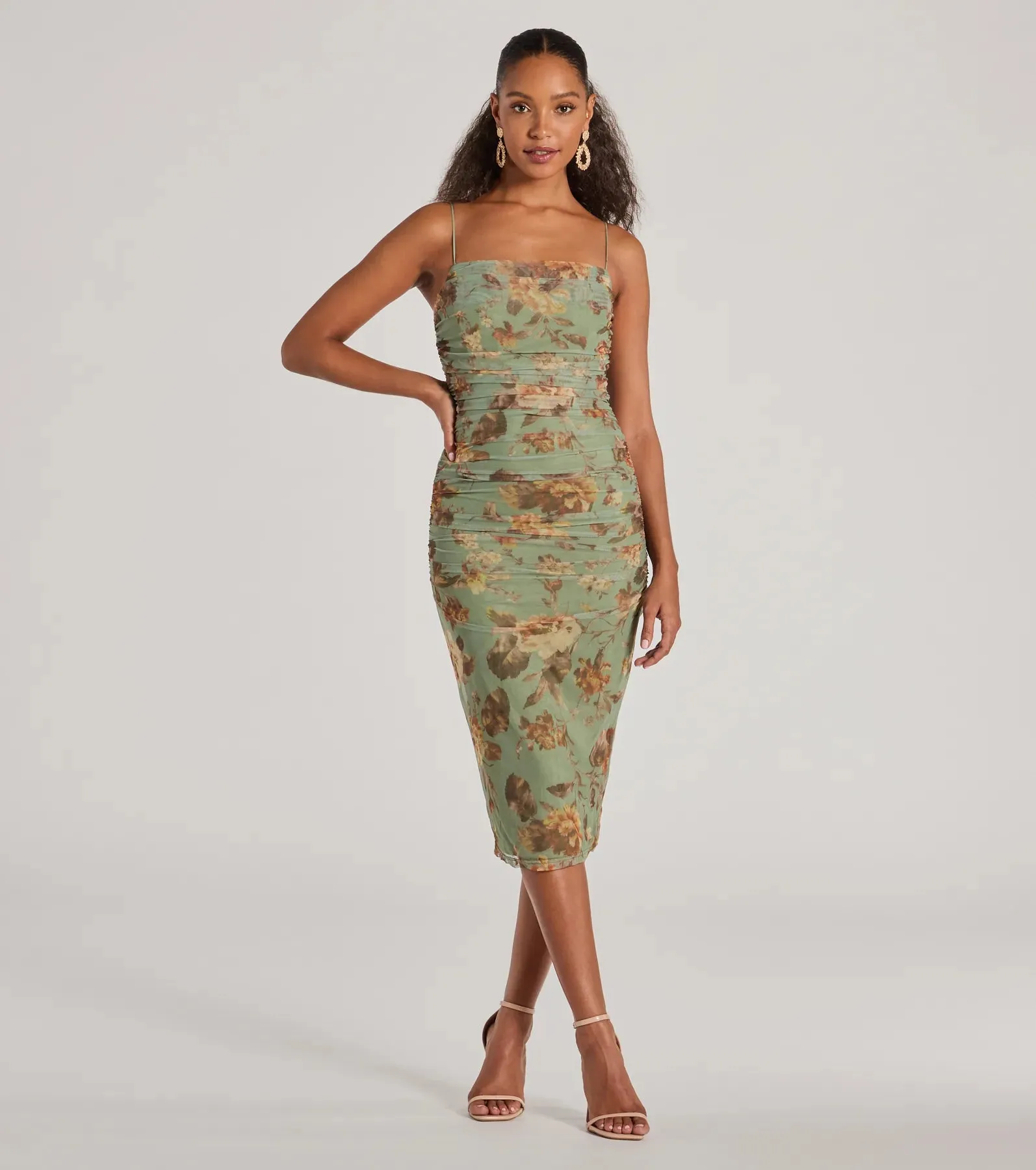 Romance Will Blossom Corset Floral Mesh Midi Dress sold by Windsor