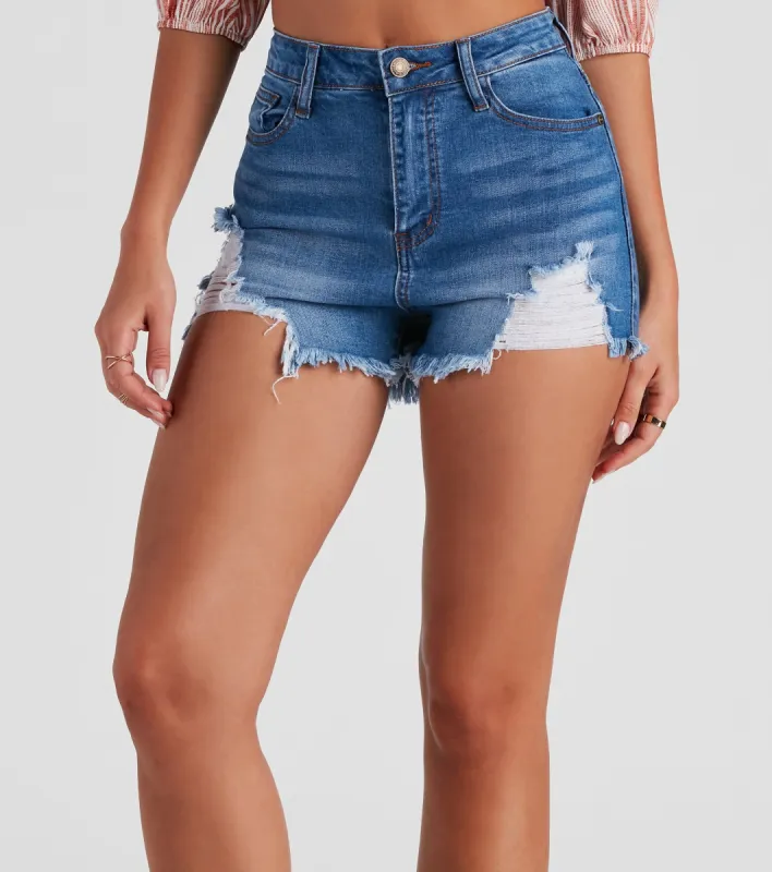 Remy High Rise Cut Off Denim Shorts By Windsor Denim sold by Windsor