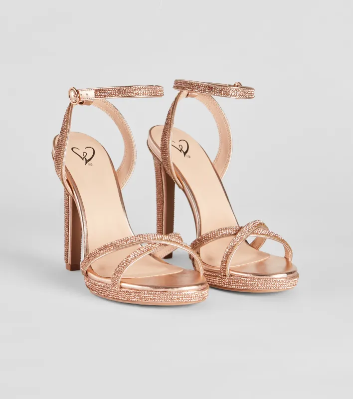 Sparkle Crossing Rhinestone Stiletto Heels sold by Windsor