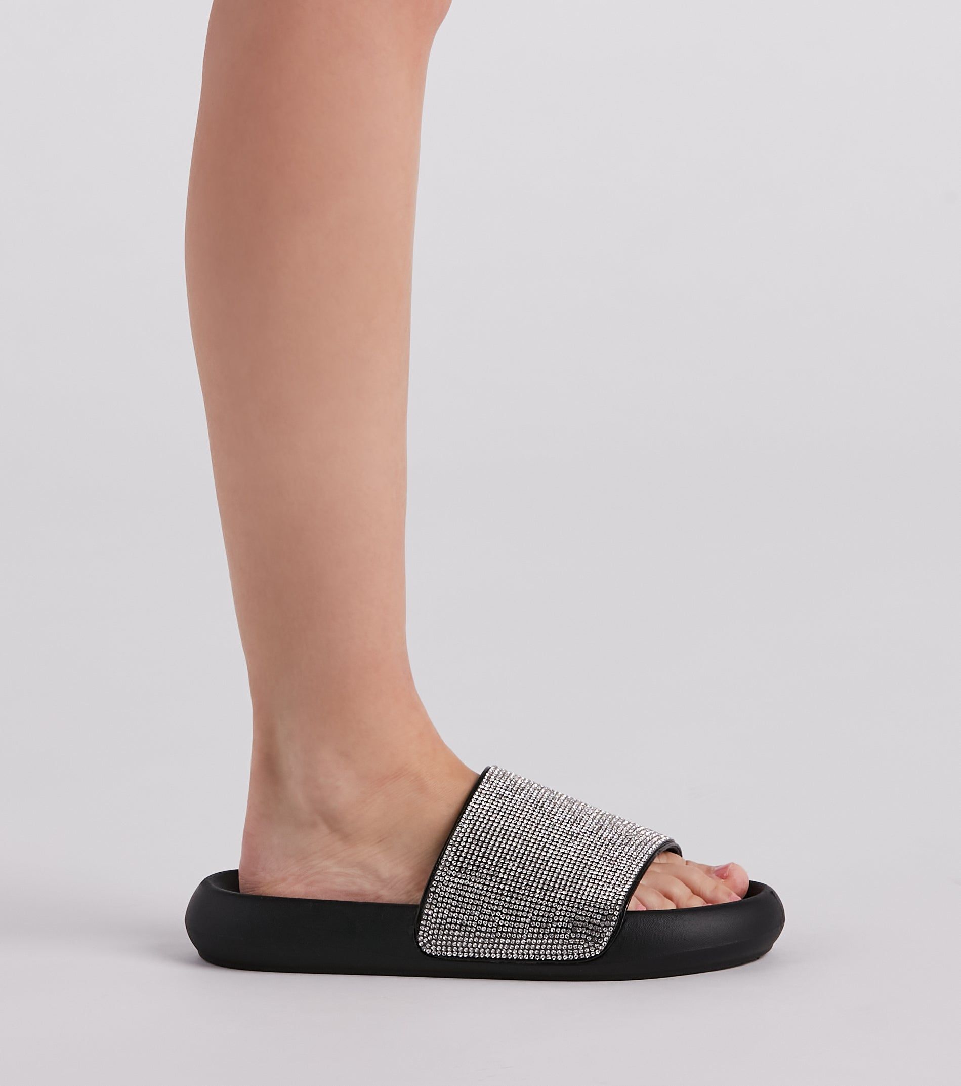 Luxe Lounge Rhinestone Strap Slides sold by Windsor product image thumbnail 3