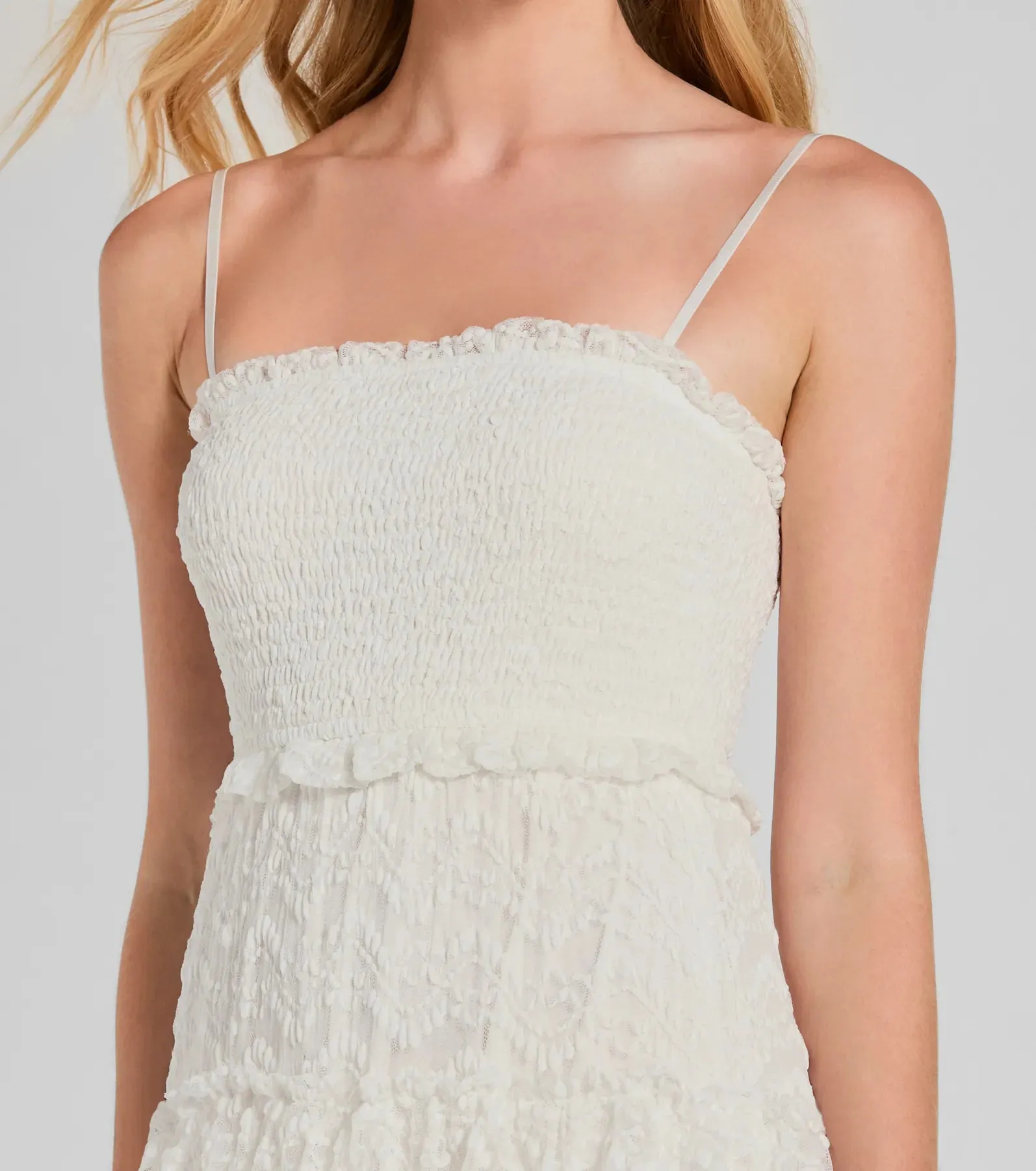 Follow Your Heart Sleeveless Ruffled Lace Maxi Dress sold by Windsor product image thumbnail 3