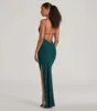 Kelly Cowl Neck Strappy Mermaid Glitter Formal Dress sold by Windsor