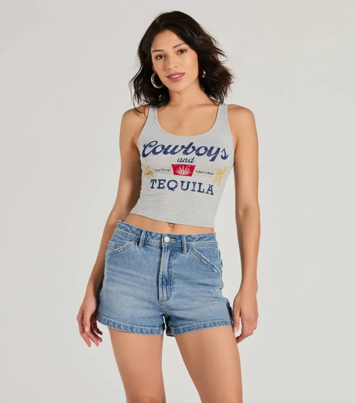 Cowboys And Tequila Graphic Tank Top sold by Windsor