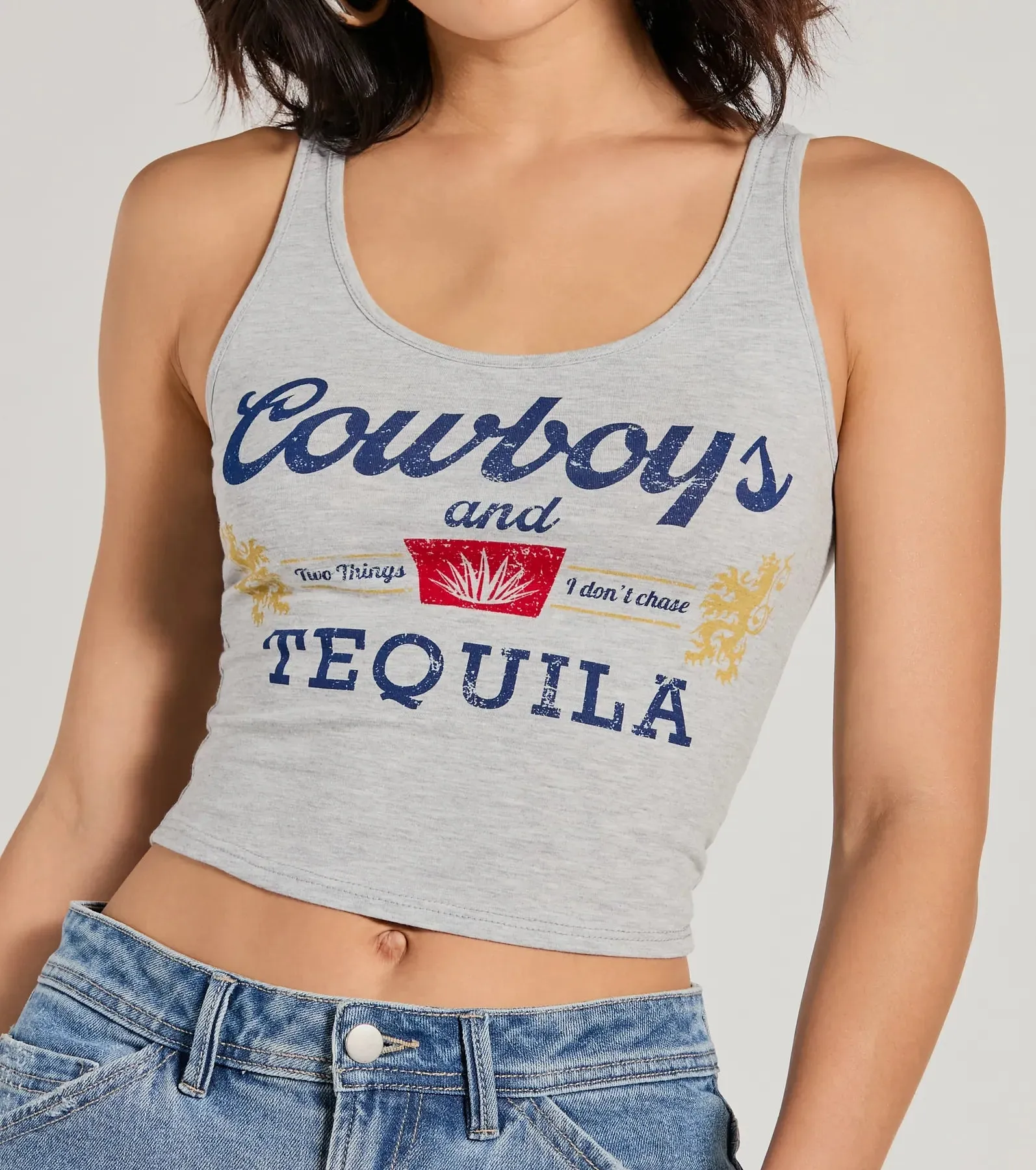 Cowboys And Tequila Graphic Tank Top sold by Windsor product image thumbnail 3