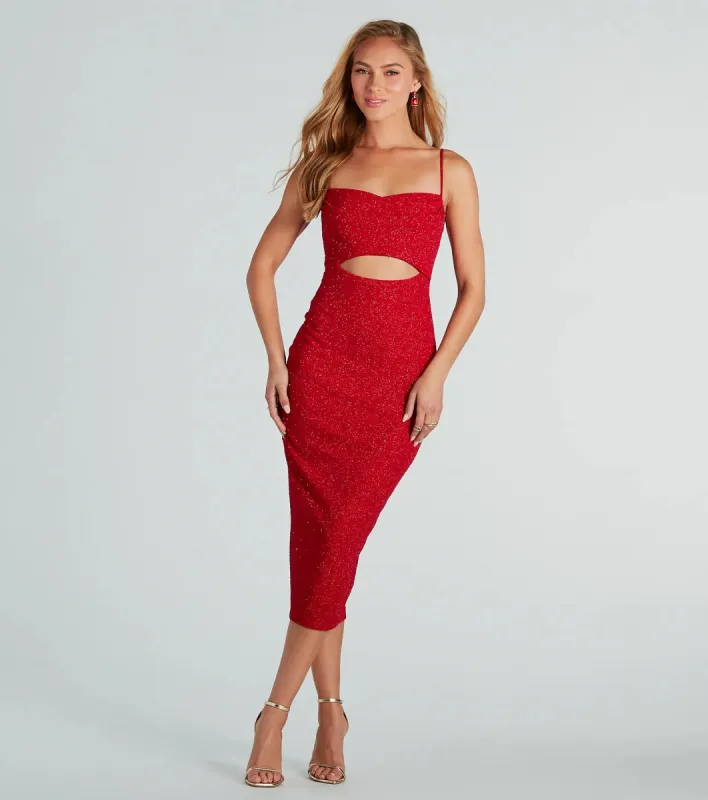 Taryn Formal Glitter Cutout Midi Dress sold by Windsor