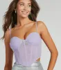 PLACEHOLDER - Stunned By Luxe Rhinestone Mesh Bustier sold by Windsor