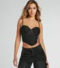 PLACEHOLDER - Stunned By Luxe Rhinestone Mesh Bustier sold by Windsor