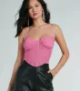 PLACEHOLDER - Stunned By Luxe Rhinestone Mesh Bustier sold by Windsor