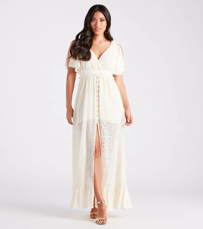 Showcase Your Charm Sheer Lace Maxi Dress sold by Windsor