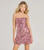 Brilliant Shimmer Floral Sequin A-Line Mini Dress sold by Windsor