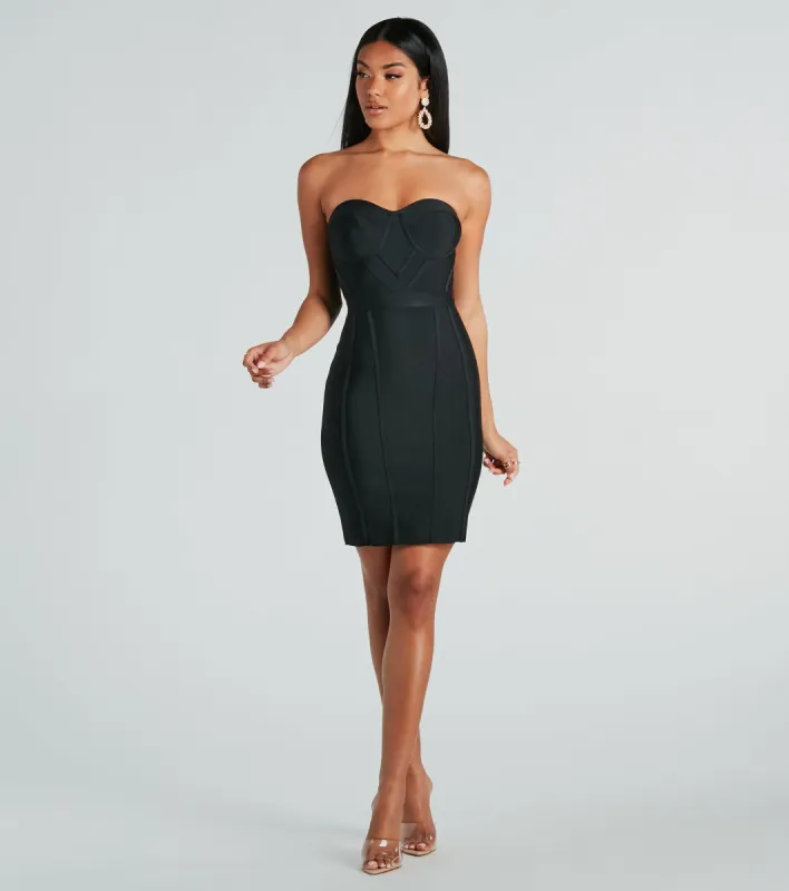 Like An Hourglass Bandage Corset Mini Dress sold by Windsor