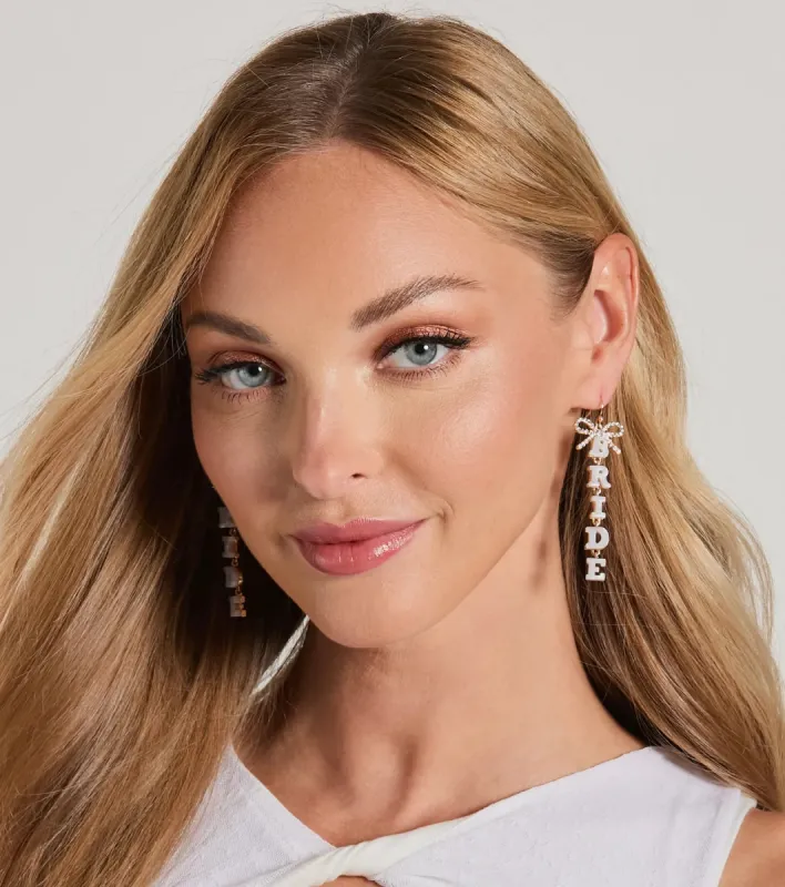 Rhinestone Bow Bride Earrings sold by Windsor