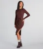 Stylish Staple Tie-Front Ribbed Knit Midi Dress sold by Windsor