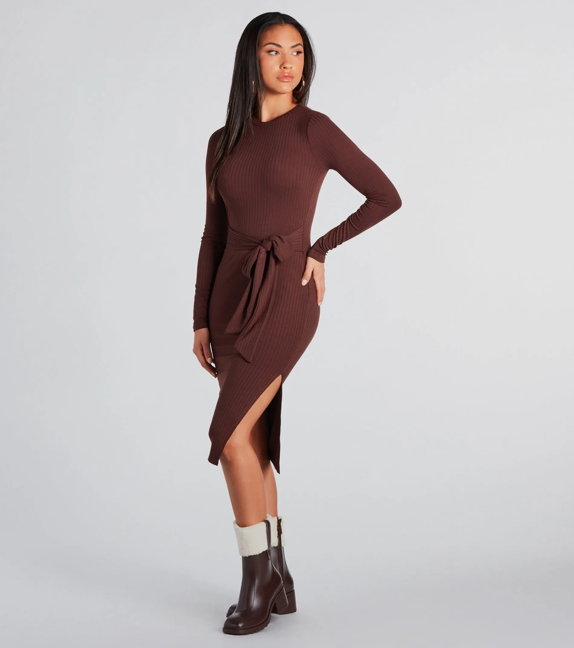 Stylish Staple Tie-Front Midi Dress sold by Windsor
