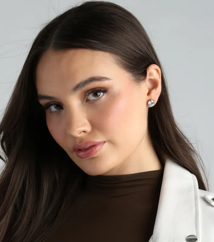 Simple Sparkle Cubic Zirconia Stud Earrings sold by Windsor