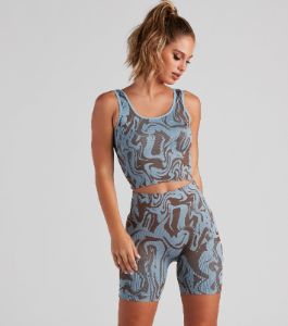 Retro Swirls High Waist Seamless Shorts sold by Windsor
