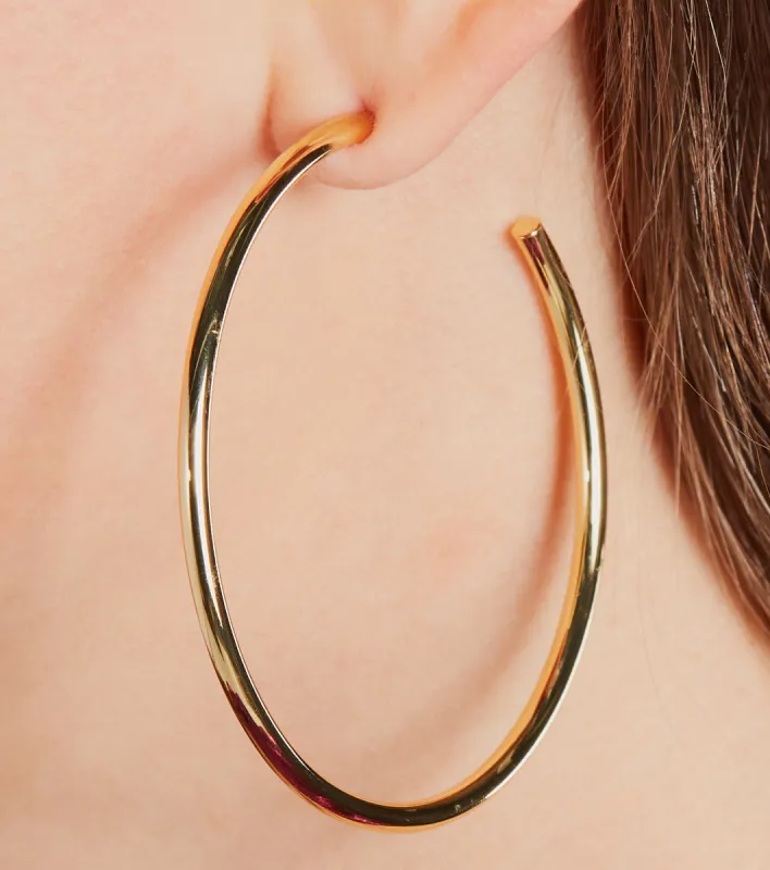 Simply Luxe 14K Gold Plated Large Hoop Earrings sold by Windsor