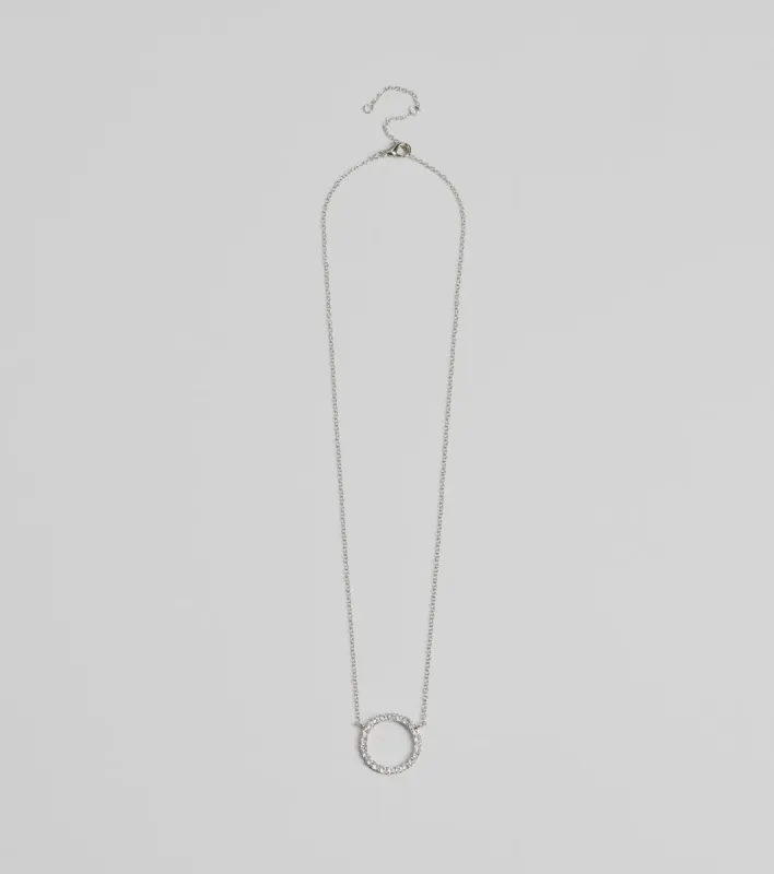 Pretty Shine Cubic Zirconia Circle Pendant Necklace sold by Windsor