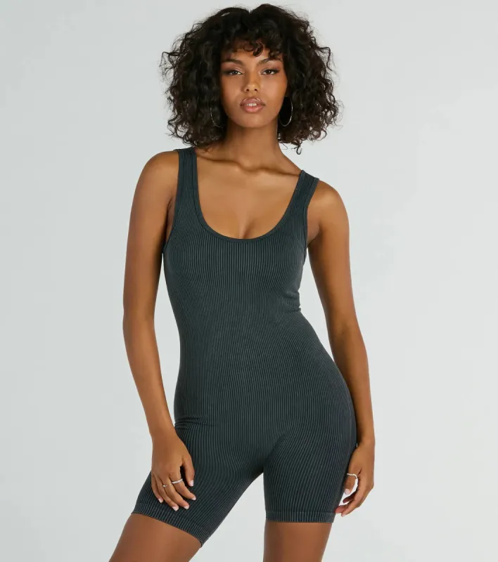 Iconic Basic Scoop Neck Seamless Knit Romper sold by Windsor