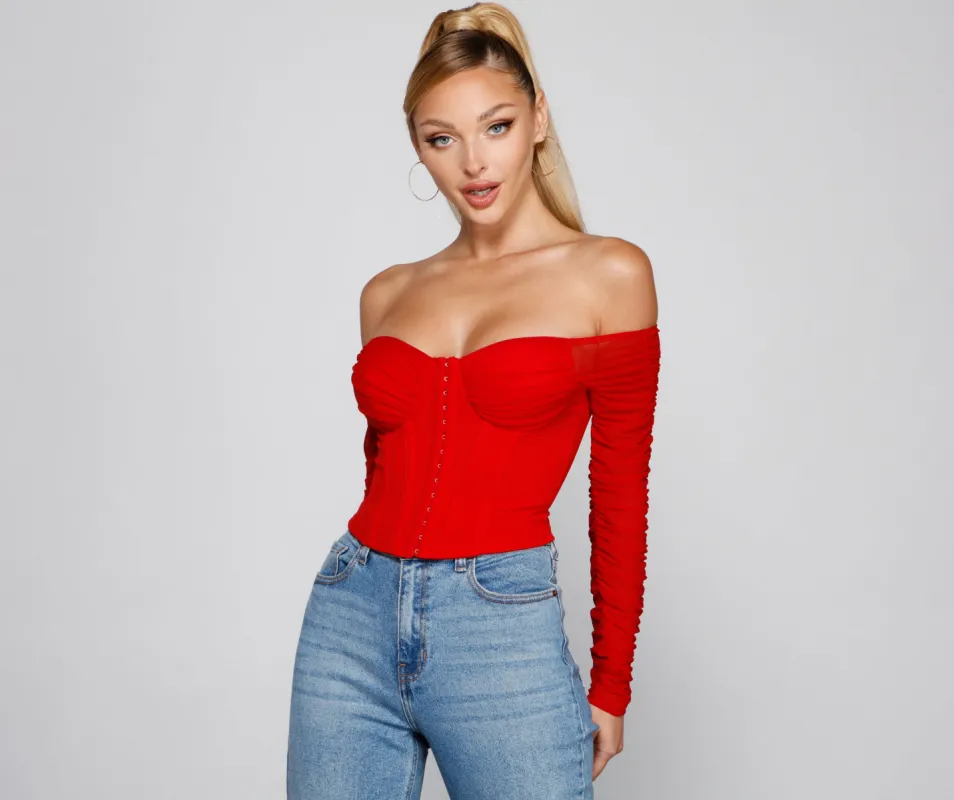 CLEARANCE - Ruched Moment Cropped Bustier sold by Windsor
