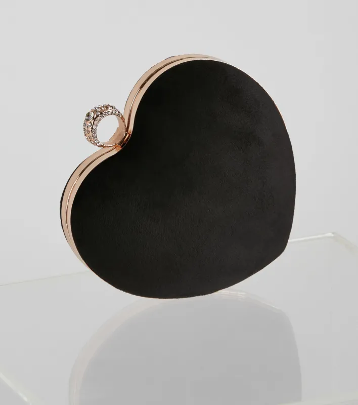 Queen Of Hearts Velvet Ring Clutch sold by Windsor