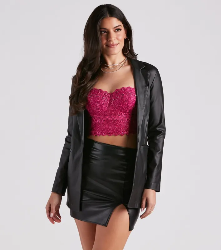 Perfectly Sleek Faux Leather Blazer sold by Windsor