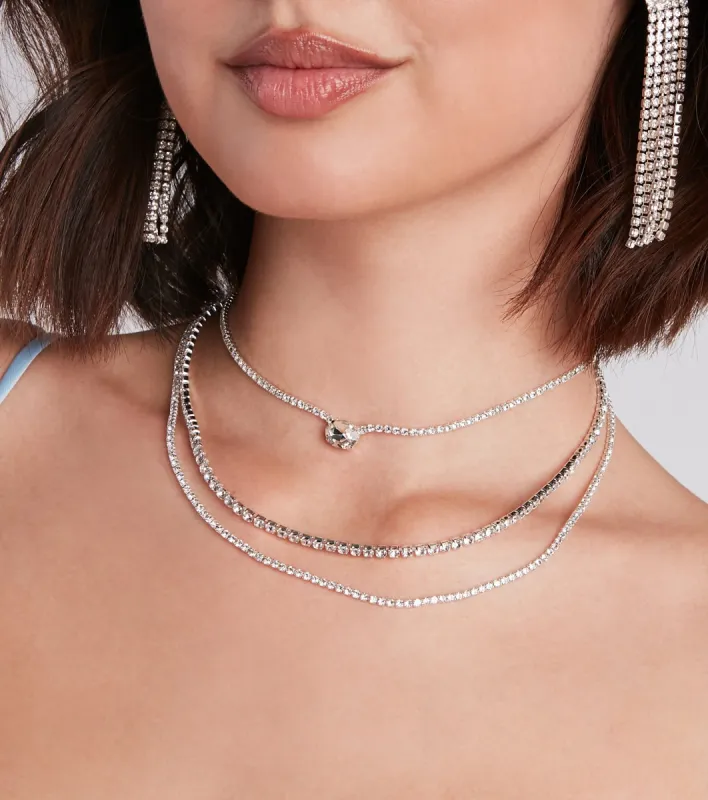 Luxe Radiant Rhinestone Choker Necklace sold by Windsor