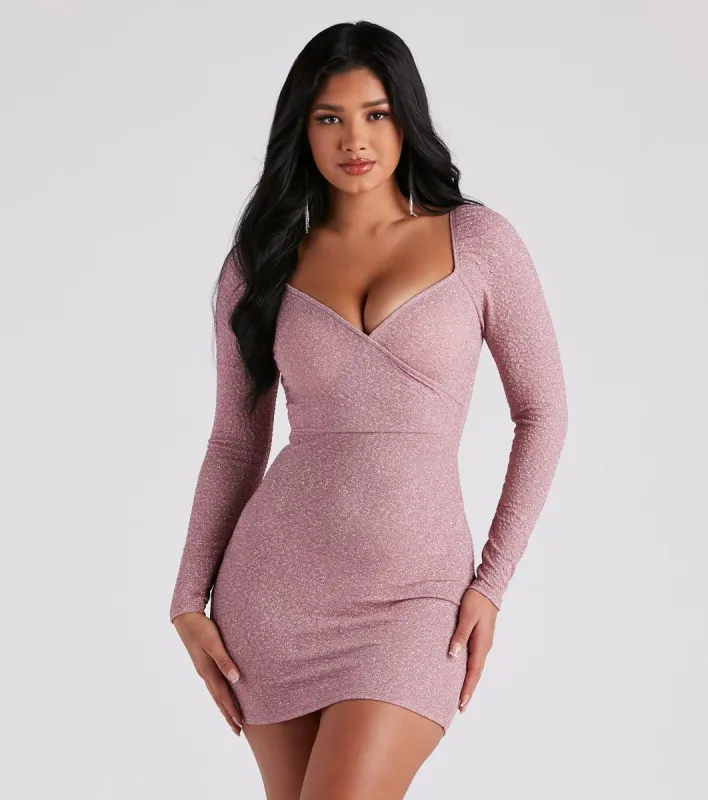 Glam Girl Era Glitter Knit Mini Dress sold by Windsor