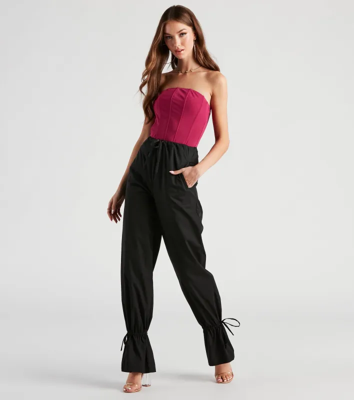 Sporty Sass Ankle Tie Twill Pants sold by Windsor