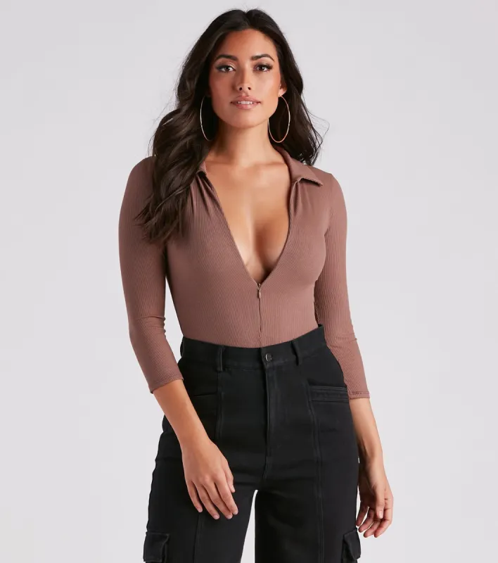 Casual Trendsetter Henley Bodysuit sold by Windsor