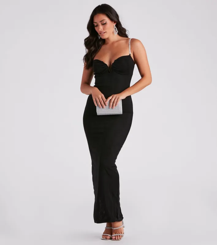 Arielle Rhinestone Strap Formal Dress sold by Windsor