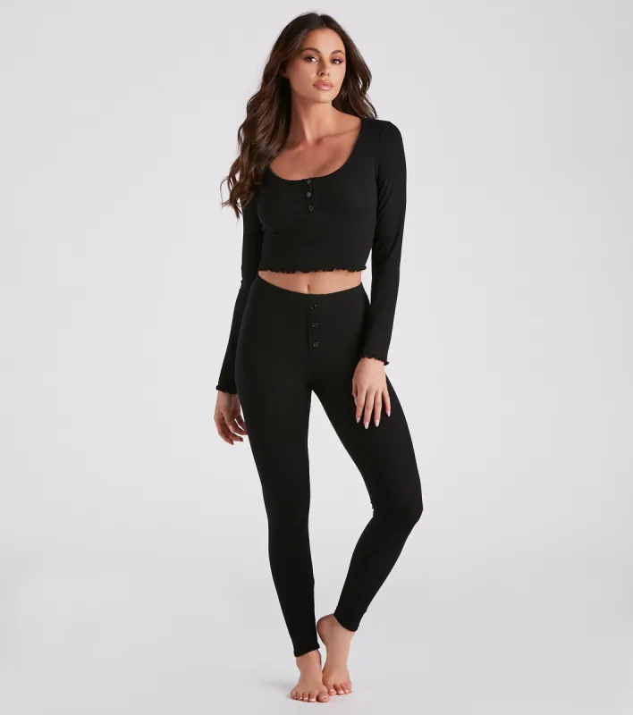 Cozy Must-Have Crop Top And Leggings Set sold by Windsor