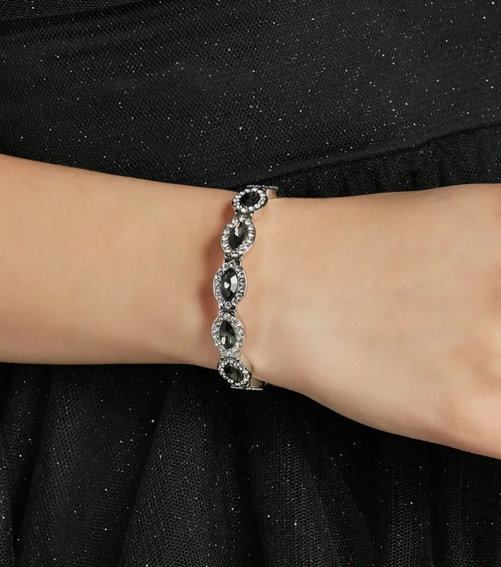 Glitzy Drama Rhinestone Stretch Bracelet sold by Windsor