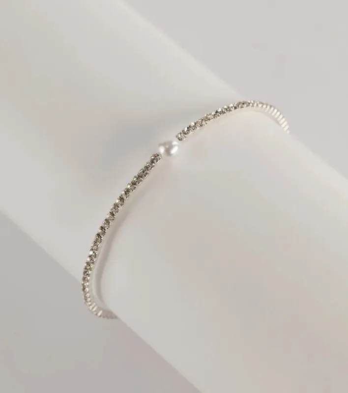 Elevated Posh Faux Pearl Rhinestone Bracelet sold by Windsor