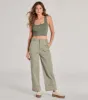 Weekend Trip High-Rise Cuffed Cargo Pants sold by Windsor