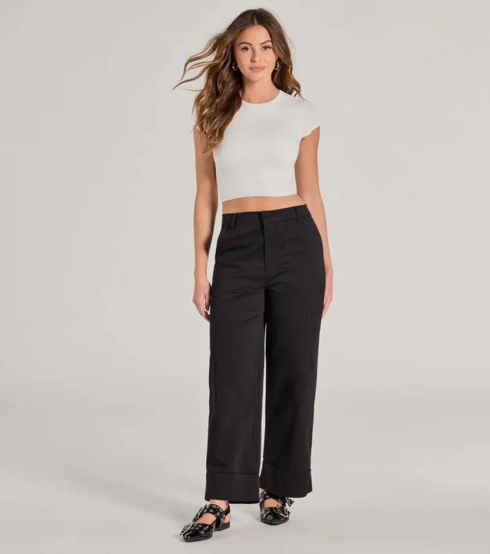 Weekend Trip High-Rise Cuffed Cargo Pants sold by Windsor