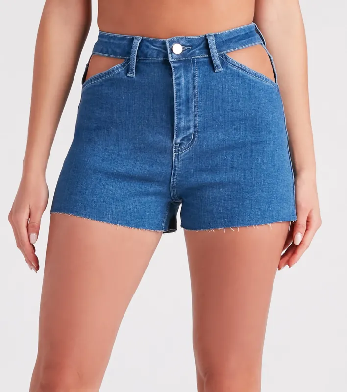 Remy High-Rise Cutout Shorts By Windsor Denim sold by Windsor