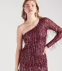 Glitz And Gleam Sequin Fringe Mini Dress sold by Windsor