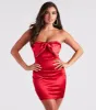 Bella Satin Rhinestone Bow Party Dress sold by Windsor